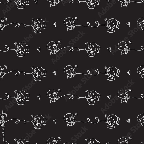 Friendly Echoes Doodles Kids Tin Phone Pattern can be use for background, apparel, and template design