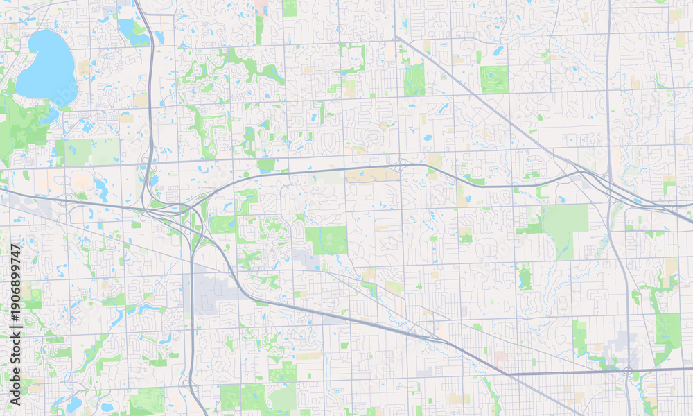 Fototapeta premium Farmington Hills Michigan map