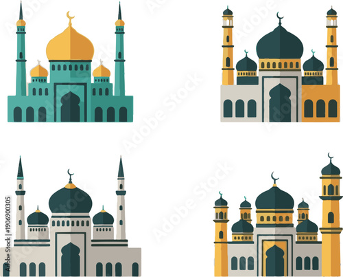 Ramadhan Kareem A Collection of Beautiful Islamic Mosques Illustrations for Celebration