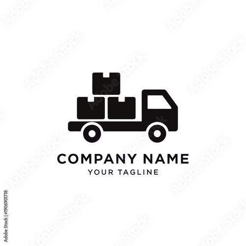 Delivery Truck with Packages Vector Illustration.