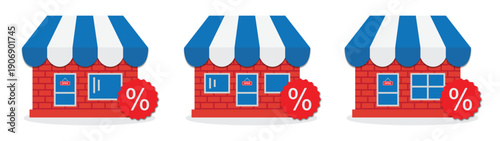 Store discount icon. shop percent price icon vector illustration