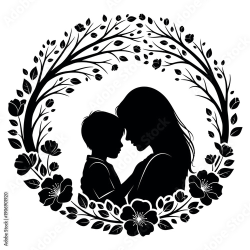 International mother's day tribute heartwarming silhouette of mother and child