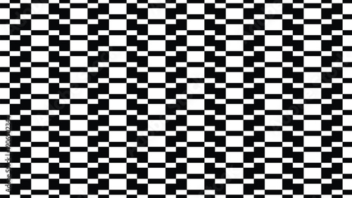 abstract black and white geometric seamless pattern featuring repeating shapes