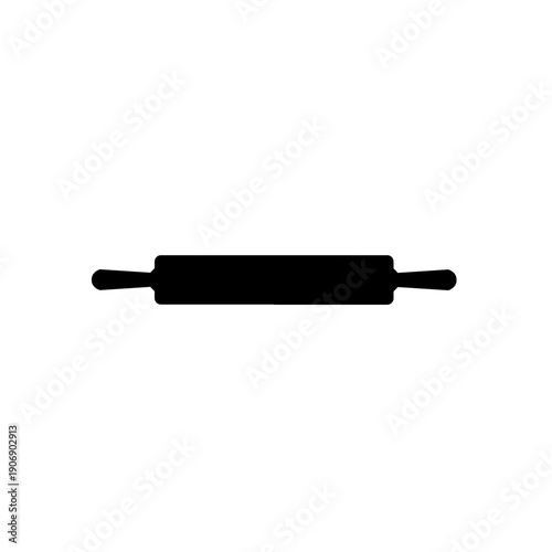 Black silhouette of a rolling pin on a white background.