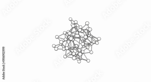 Interconnected spheres and lines forming a complex molecular structure