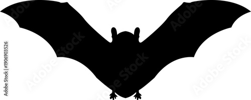 Black Bat Silhouette Vector icon.