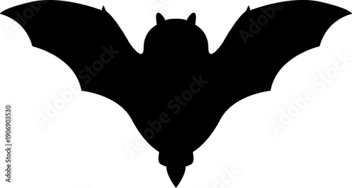 Black Bat Silhouette Vector icon.