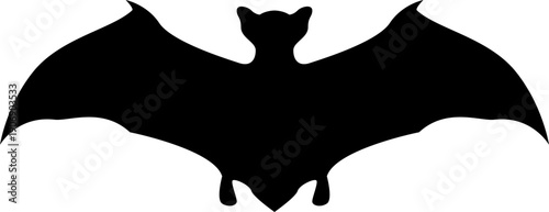 Black Bat Silhouette Vector icon.