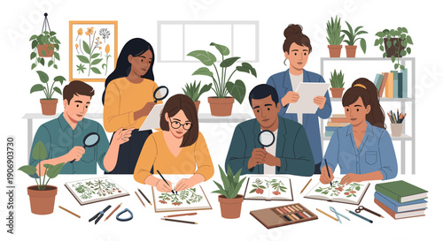 A serene illustration of someone tending to a potted plant, perfect for content on gardening and well-being.