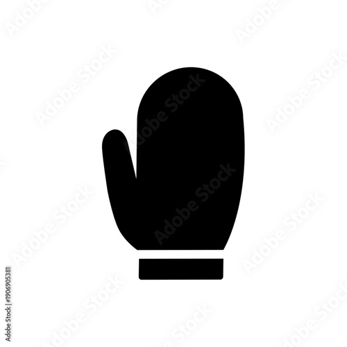 Black silhouette of a boxing glove on white background.