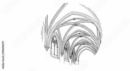 Intricate gothic vaulted ceiling with ornate windows and decorative ribs