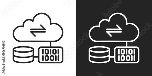 Encryption Icon In Black And White Outline Style
