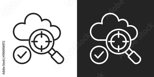 Detection Icon In Black And White Outline Style