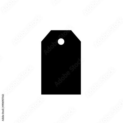 Black price tag icon on white background.