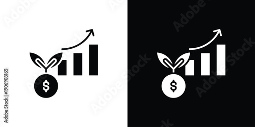 Profit growth Icon Sheet Multiple Style Collection Isolated Vector