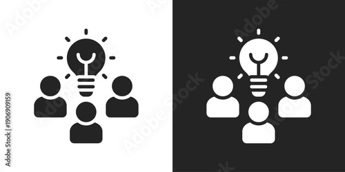 brainstorming Icon In Black And White Glyph Style