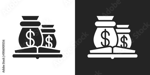 financial literacy Icon In Black And White Glyph Style