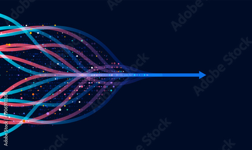 Abstract arrow direction. Technology background