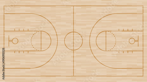 Basketball court. Basketball court top view