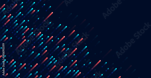 Digital technology background. Digital data dots blue pattern background