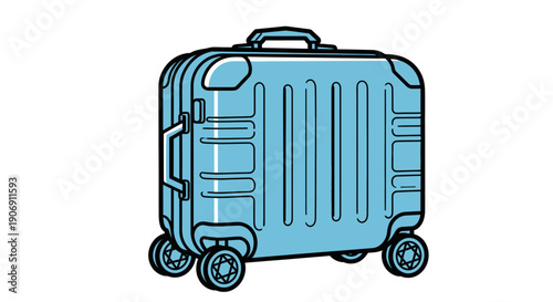 Wallpaper Mural Light blue travel suitcase cartoon illustration Torontodigital.ca