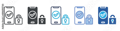 Verification icon set multiple style collection