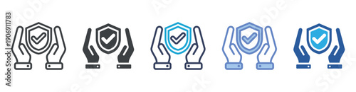 Safety icon set multiple style collection