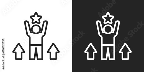 Personal Development Icon In Black And White Outline Style