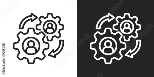 Dynamics Icon In Black And White Outline Style