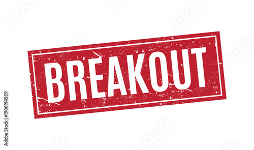 Distressed red breakout rubber stamp with thick bold border for intensive workshop and corporate training sessions