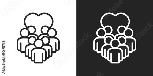 Volunteer Icon In Black And White Outline Style