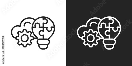 Creation Icon In Black And White Outline Style