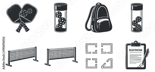 A collection of various luggage designs including suitcases and travel bags in outline vector style, ideal for travel-themed projects