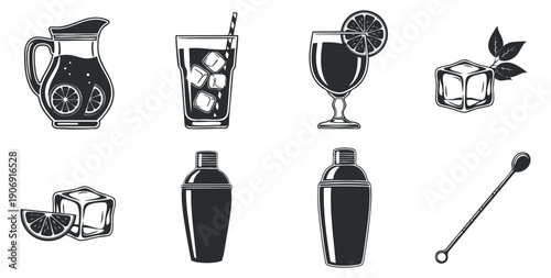 A collection of skincare and cosmetic jars and bottles in outline vector style, suitable for beauty product branding and packaging design