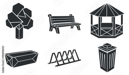 A collection of various stylish sunglasses in black and white outline vector style, ideal for fashion and accessory design