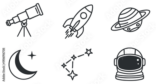 A collection of digital technology icons featuring binary code, circuit designs, and security symbols in modern black vector style, suitable for tech-related projects and branding.