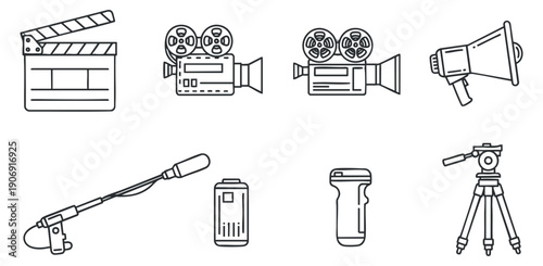 A set of server icons in minimalist line art vector style, suitable for technology and IT-related designs