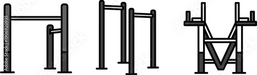 Outdoor fitness equipment for calisthenics and bodyweight training exercises