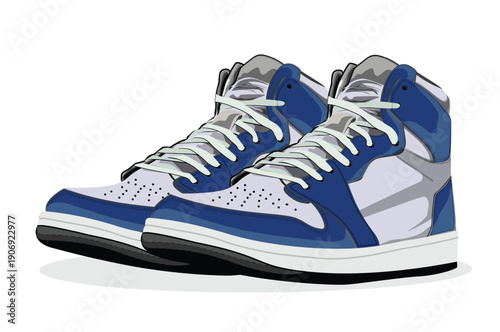 icon blue shoes art template vector design element