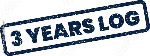 A dark textured stamp illustration indicating three years of recorded data, operational history, or a project log