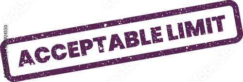 A distressed rectangular rubber stamp graphic displaying the text ACCEPTABLE LIMIT inside a textured border