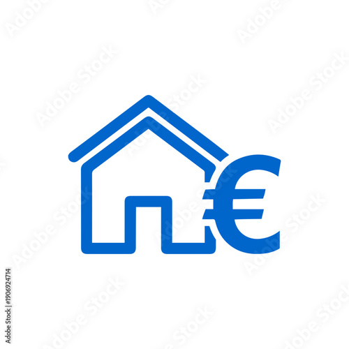 Home Finance and Euro Currency Icon
