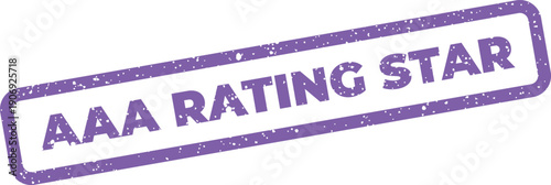 A rectangular distressed stamp with AAA RATING STAR text, symbolizing top tier performance and outstanding achievement or recognition