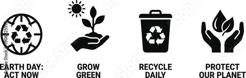 Environmental protection social media story templates for green lifestyle