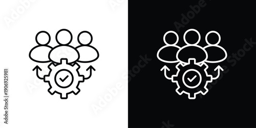 Team management Icon Sheet Multiple Style Collection Isolated Vector