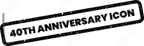 A textured rubber stamp marking a significant 40th anniversary icon or emblem for recognition purposes