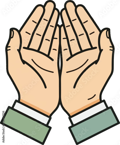 Hands raised in a sincere gesture of prayer and supplication, symbolizing blessings and gratitude during the holy month of Ramadhan Kareem