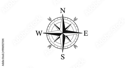 Compass Rose Nautical Navigation Tool Showing Directions.