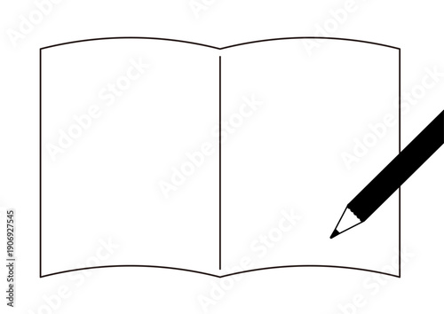 An illustration frame of a notebook and pencil.