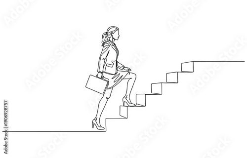  businesswoman climb up stair to the top to reaching to grab precious reward. 